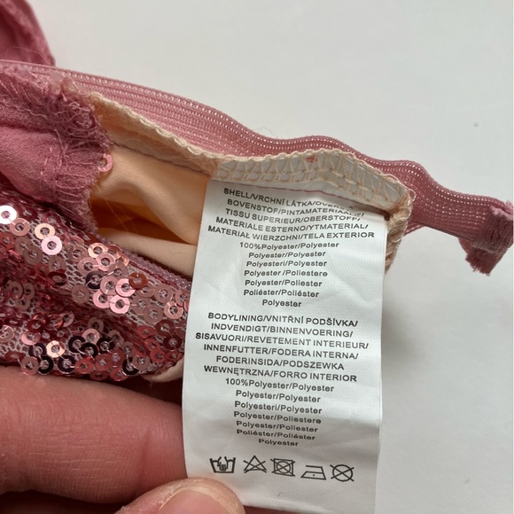 COLLECTIVE THE LABEL pink sequin bodysuit - Picture 5 of 6